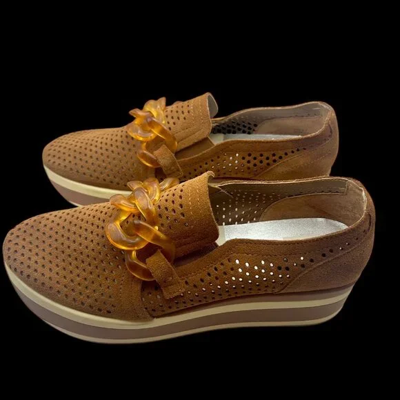 Dolce Vita Jhenee Platform Sneaker 8.5 Pecan Brown Suede - Picture 6 of 6